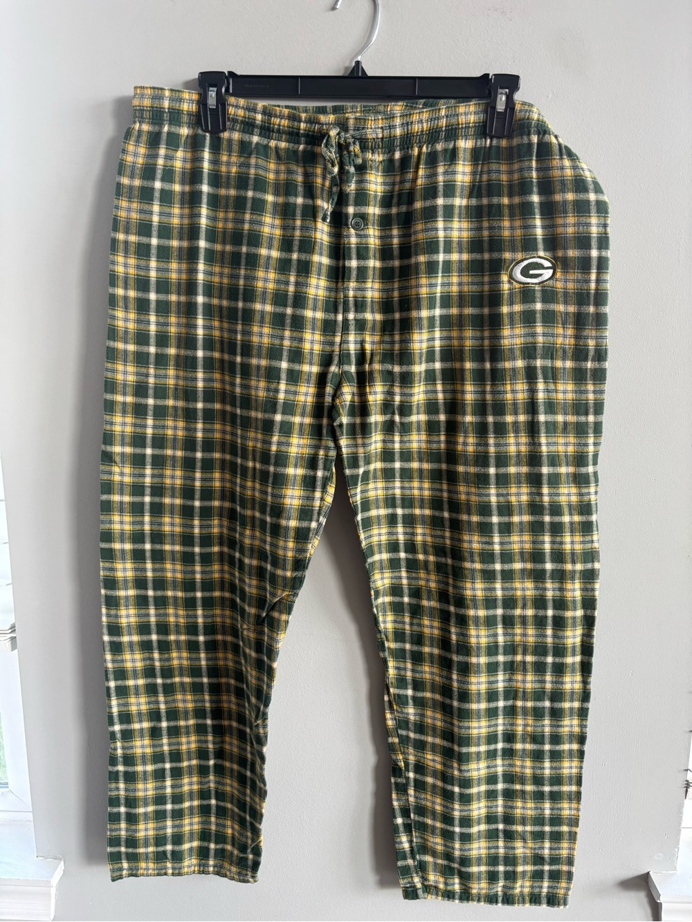 NFL Green Bay Packers Flannel Pajama Pants Plaid Lounge Sleepwear Size XL